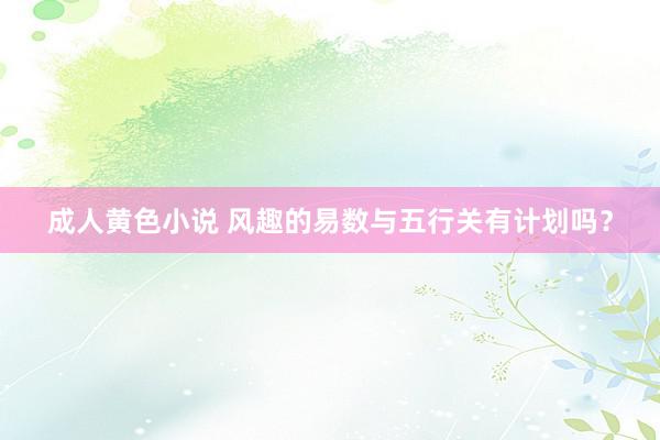 成人黄色小说 风趣的易数与五行关有计划吗?