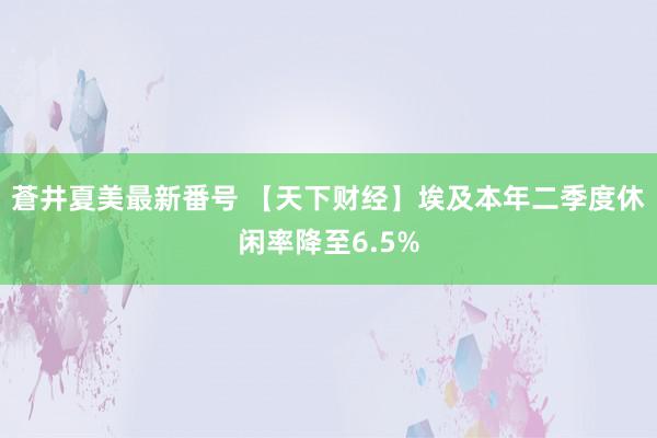 蒼井夏美最新番号 【天下财经】埃及本年二季度休闲率降至6.5%