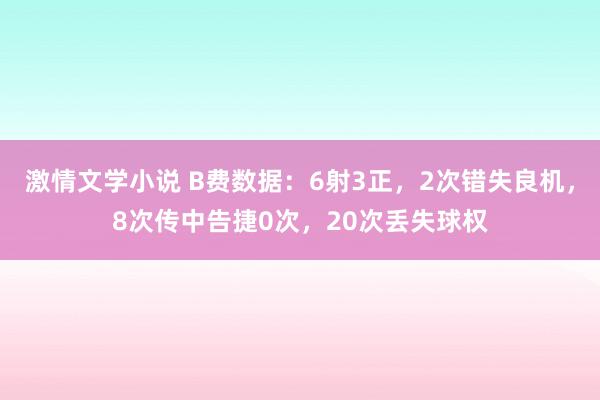 激情文学小说 B费数据：6射3正，2次错失良机，8次传中告捷0次，20次丢失球权