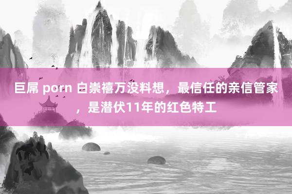 巨屌 porn 白崇禧万没料想，最信任的亲信管家，是潜伏11年的红色特工